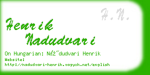 henrik nadudvari business card